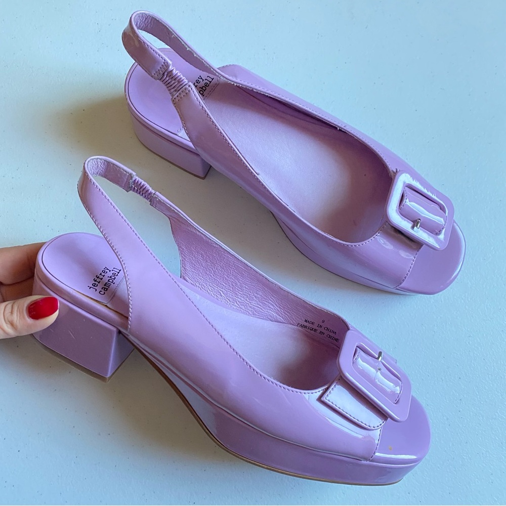 Jeffrey Campbell Lilac Patent Slingback Heels